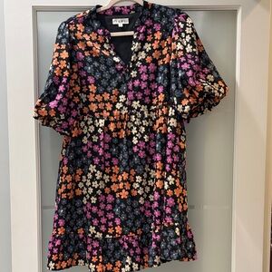 THML Floral Dress - Black, Pink, Orange, White